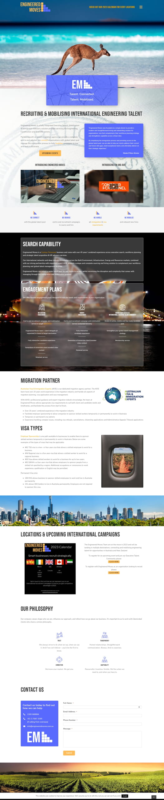 Engineered Moves | Orange Pixel web design portfolio